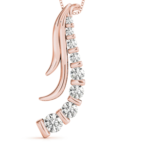 Wynston Natural Diamond Rose Gold Channel Set Journey Pendant Necklace