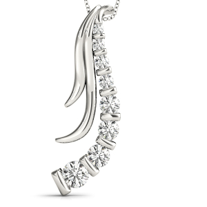 Wynston Natural Diamond Round cut Channel Set Journey Pendant Necklace