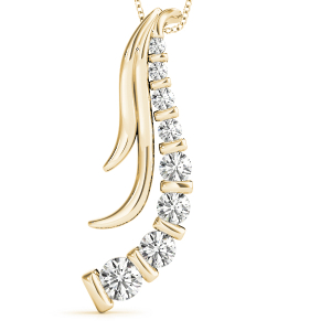 Wynston Natural Diamond Yellow Gold Channel Set Journey Pendant Necklace