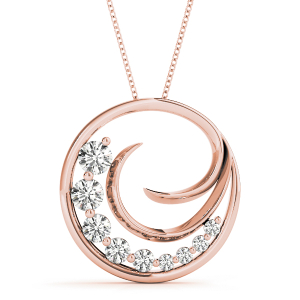 Harvey Natural Diamond Rose Gold Prong Set Journey Pendant Necklace