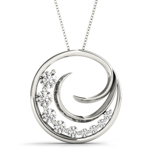 Harvey Natural Diamond Round cut Prong Set Journey Pendant Necklace