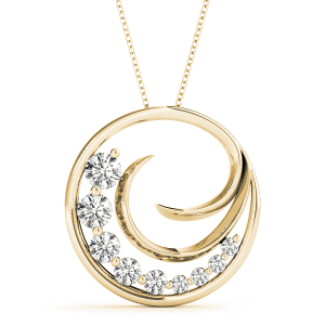 Harvey Natural Diamond Yellow Gold Prong Set Journey Pendant Necklace