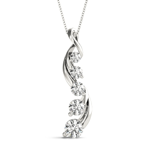 Michael Natural Diamond Round cut Bezel Set  Journey Pendant Necklace
