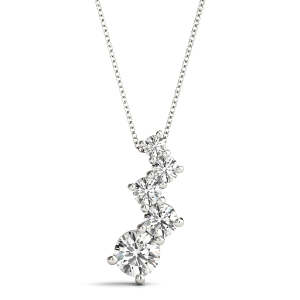 Silas Natural Diamond Round cut Prong Set Journey Pendant Necklace