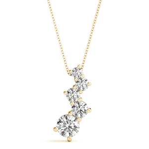 Silas Natural Diamond Yellow Gold Prong Set Journey Pendant Necklace