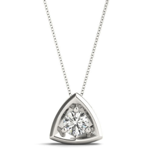 Roberlie Natural Diamond 3 Prong Solitaire Pendant Necklace