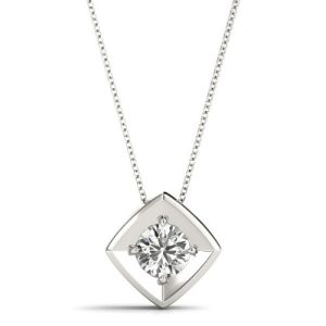 Robertia Natural Diamond 4 Claw Set Solitaire Pendant Necklace