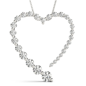 Teddy Lab-Created Diamond Round cut Shared Prong Set Journey Pendant Necklace