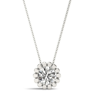 Tya Natural Diamond White Gold Solitaire Pendant Necklace