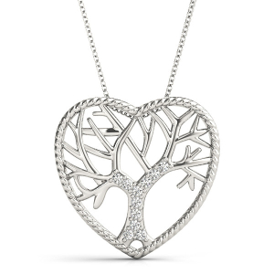 Arlin Lab-Created Diamond Round cut Shared Prong Heart Necklace