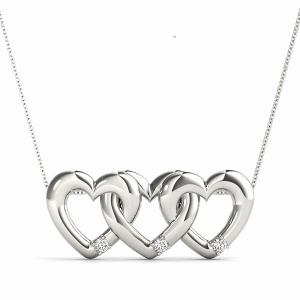 Raelyn Lab-Created Diamond Round cut 4 Prong  Heart Necklace
