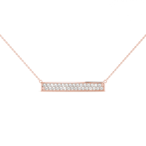 Anna Lab-Created Rose Gold Bar Set Diamond Necklace