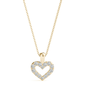 Blessy Lab-Created Diamond Yellow Gold 4 Prong Heart Necklace