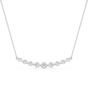 Asher Natural Diamond Round cut Bezel Set  Chain Necklace