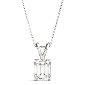 Brikya Natural Diamond Emerald cut 4 Prong  Necklace