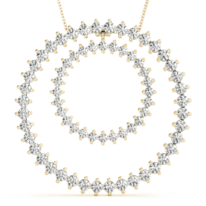 Callum Lab-Created Diamond Yellow Gold Pave Set  Circle Pendant Necklace