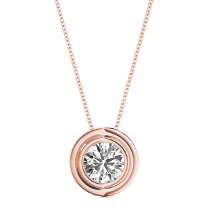 Bliss Lab-Created Diamond Rose Gold Solitaire Pendant Necklace