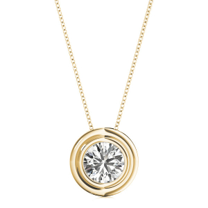 Bliss Lab-Created Diamond Yellow Gold Solitaire Pendant Necklace