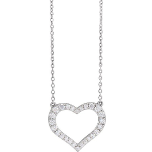 Prascovia 0.20 - 0.40 Carat Natural Diamond Round cut Pave Set  Heart Necklace
