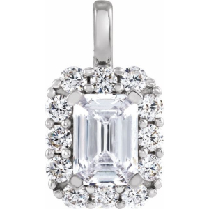 Jerin Natural Diamond 4 Prong Halo Pendant Necklace