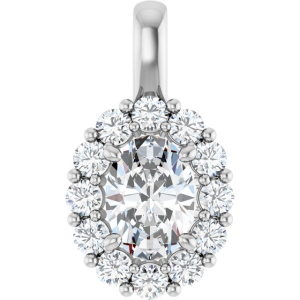 Jonita Natural Diamond 4 Prong Halo Pendant Necklace