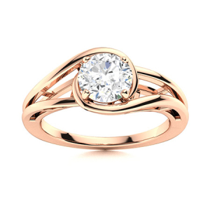 Caraline Lab-Created Rose Gold 4 Prong Solitaire Diamond Ring