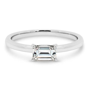 0.25 - 10.00 Carat Natural Emerald Cut Diamond 4 Prong Setting Solitaire Ring