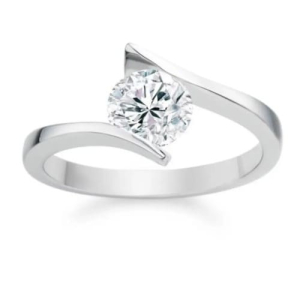 Clarabella Natural Round cut Tension  Solitaire Diamond Ring