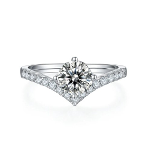 0.25 - 10.00 Carat Natural Round Cut Diamond Prong Setting Side Stone Engagement Ring
