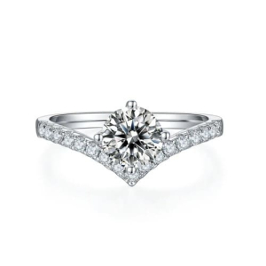 Belisma Lab-Created Diamond Round cut 4 Prong  Side Stone Engagement Ring