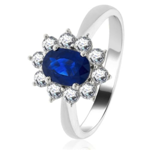 Airlie Blue Sapphire  Diamond Ring