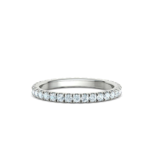 1.00 Carat F/SI Natural Round Cut Diamond Micro Pave Set Full Eternity Ring in 9k White Gold