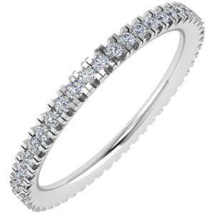 2mm 0.50 Carat F/SI Natural Round Cut Diamond Channel Set Full Eternity Ring in 9k White Gold