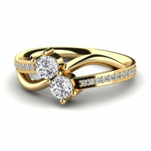 4 Prong Setting Designer Two Stone Ring