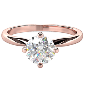 Nalayah Lab-Created Diamond Rose Gold 4 Prong Mens Engagement Ring