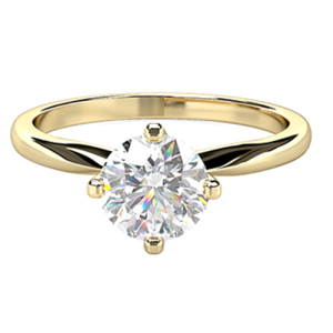 Nalayah Lab-Created Diamond Yellow Gold 4 Prong Mens Engagement Ring