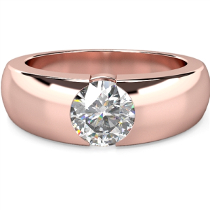 Dreda Lab-Created Rose Gold Bezel Promise Diamond Ring