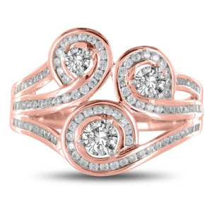 Lydia Natural Rose Gold Prong Statement Diamond Ring