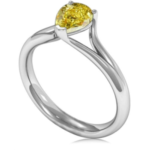 0.30-3.00 Carat Pear shaped Yellow Diamond Ring