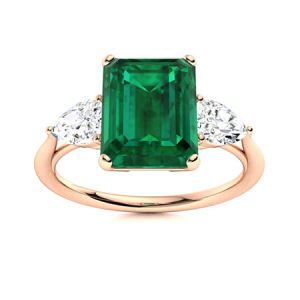 Bexley Emerald Rose Gold  Diamond Ring