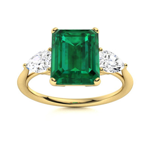 Bexley Emerald Yellow Gold  Diamond Ring