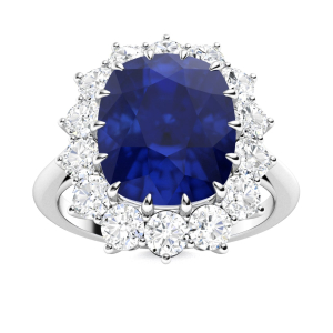 Alyxandria Blue Sapphire  Diamond Ring