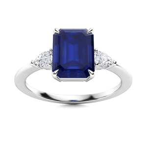 Alene Blue Sapphire  Diamond Ring