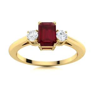Altessa Natural Ruby Yellow Gold  Diamond Ring