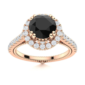Auriah Rose Gold Black Diamond Engagement Ring