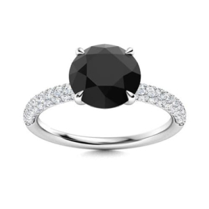  Aynslee 0.50 - 2.00 Carat Round cut Black Diamond Engagement Ring