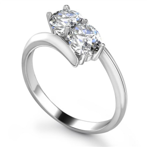 Myanna 0.30 - 1.00 Carat Lab-Created Round cut 4 Prong Two Stone Diamond Ring