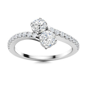 4 Prong Setting Plain Two Stone Ring