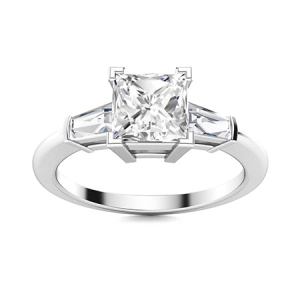 Diavian Lab-Created 4 Prong 3 Stone Diamond Ring