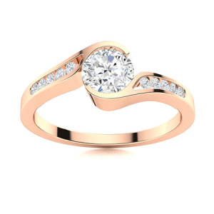 Dulcibella Lab-Created Rose Gold Tension Promise Diamond Ring